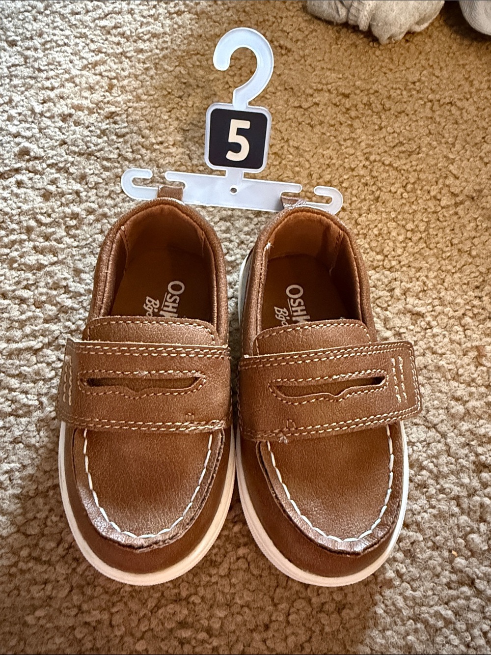 OshKosh B'gosh Tan Slip-On Kids Boat Shoes